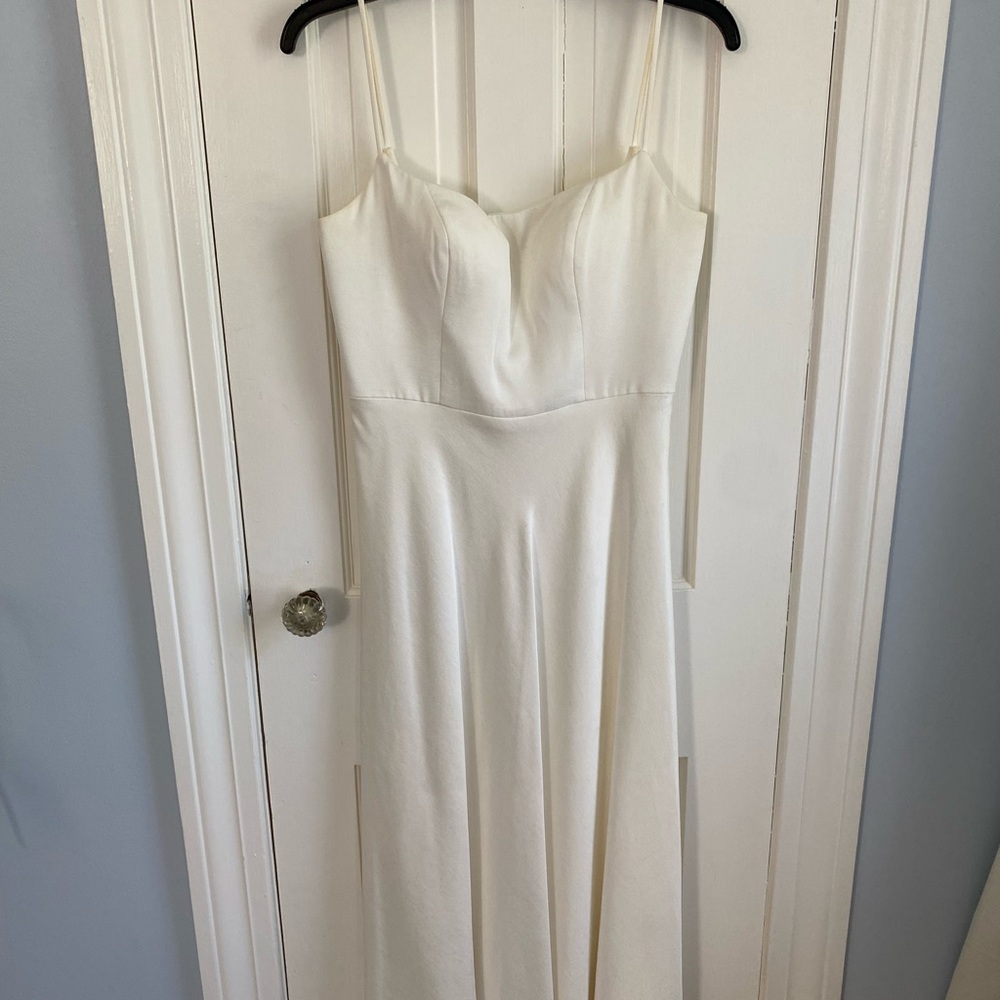 Elegant White Spaghetti Strap Dress